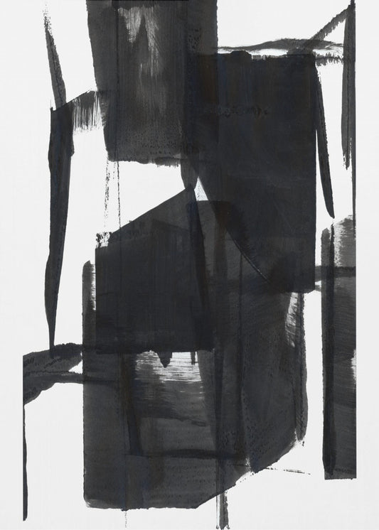Zwart-wit abstracte compositie nr. 7 | Canvas