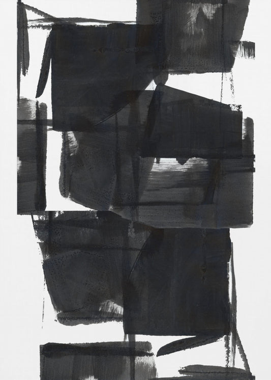 Zwart-wit abstracte compositie nr. 8 | Canvas
