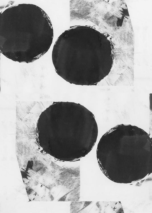 Zwart-witte abstracte stippen 6 | Canvas