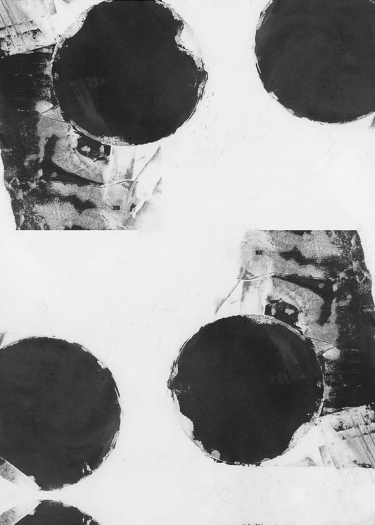 Zwart-witte abstracte stippen 8 | Canvas