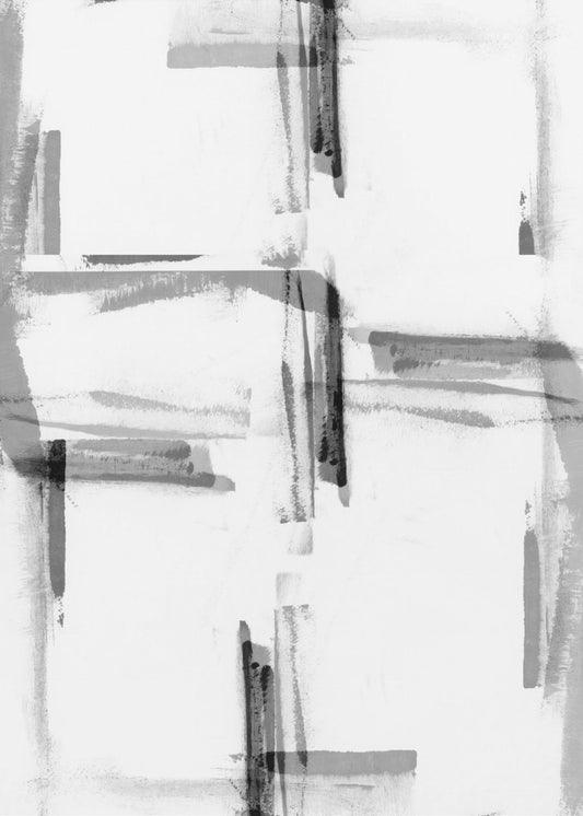 Minimaal zwart-wit abstract 2 | Canvas