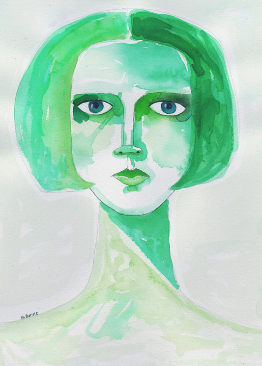 Groen meisje | Canvas