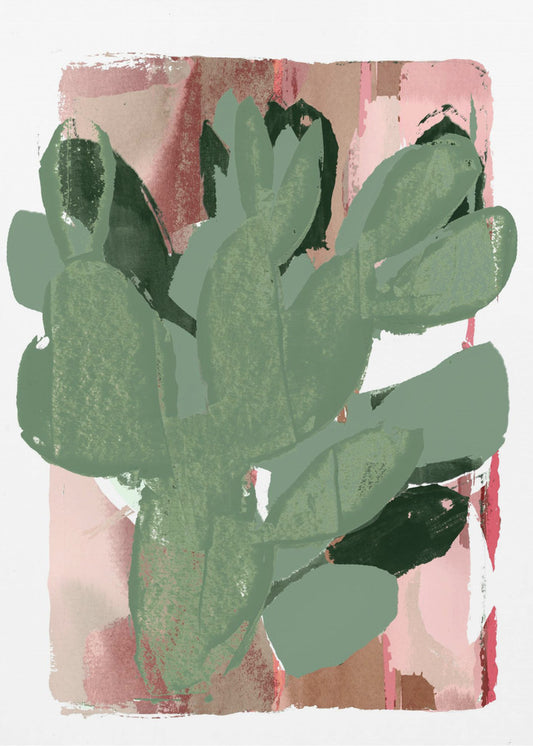 Cactus Groen Roze 3 | Canvas