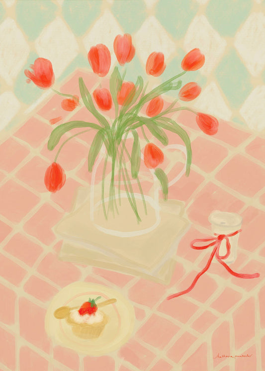 Rode Tulpen Zomerpicknick | Canvas