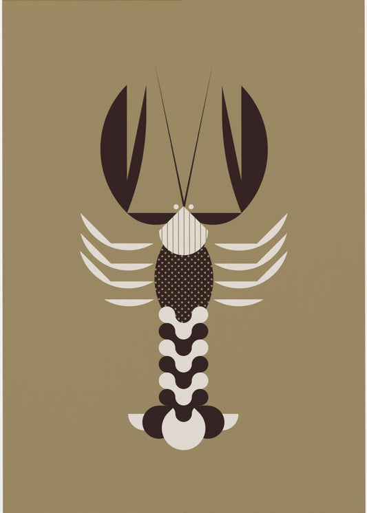 Gouden dieren - Kreeft (goud) | Canvas