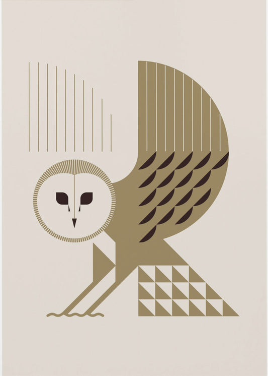 Gouden dieren - Kerkuil (wit) | Canvas
