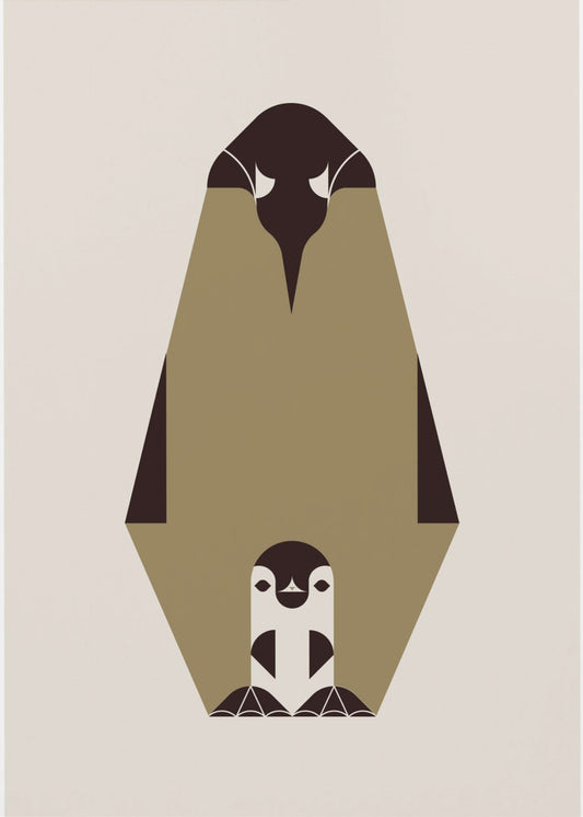 Gouden Dieren - Koninklijke Pinguïn (wit) | Canvas