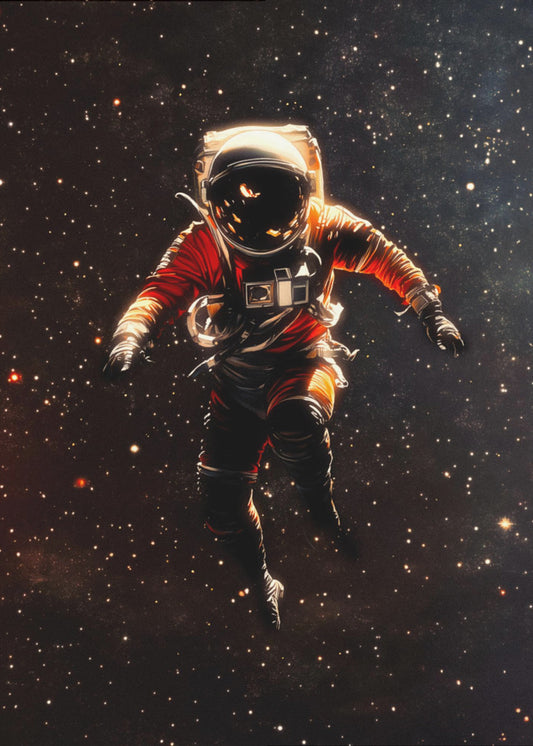 Een astronaut in de ruimte | Canvas