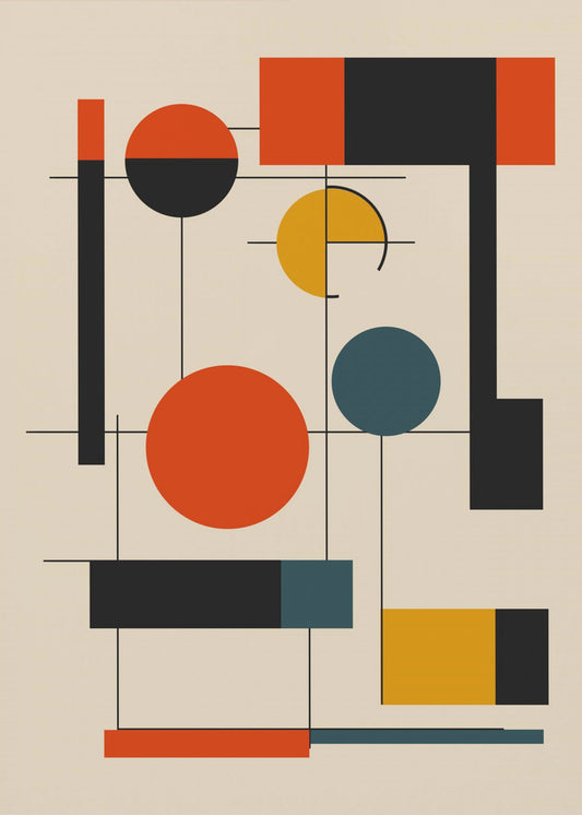 Geometrische vormen en een uitgebalanceerd kleurenpaletGeometrische harmonie | Poster