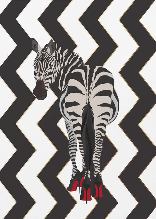 Zebra hakken zigzag | Canvas