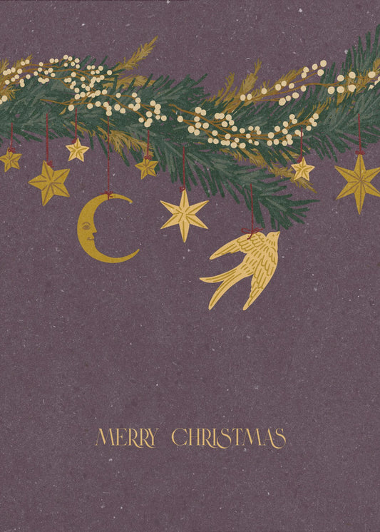 Vintage kerstspeelgoed op kerstboomtakken | Canvas