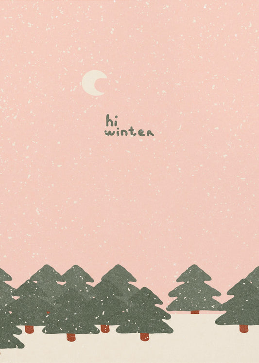 Magische sneeuwval in het bos. Hallo winter | Canvas
