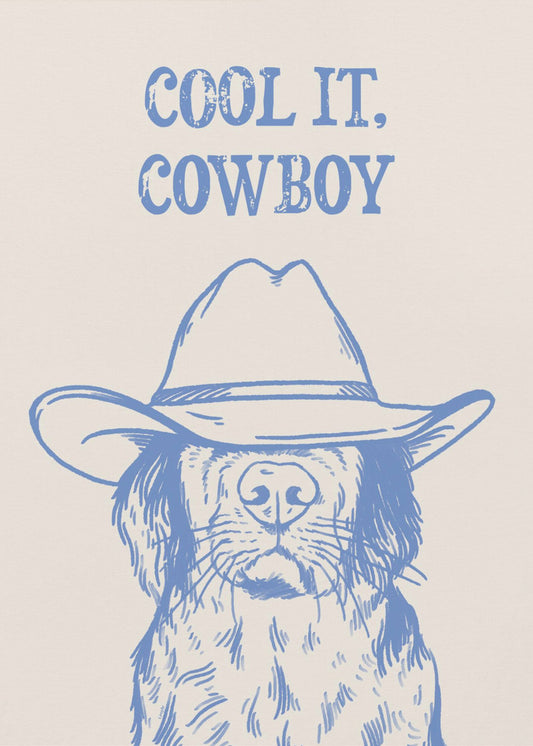 Cool it Cowboy Blauw | Canvas