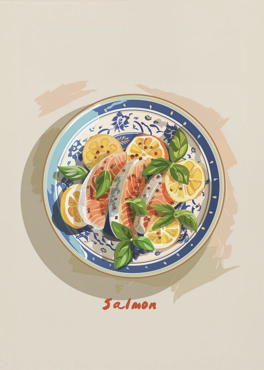 Pittige Zalmschotel | Poster