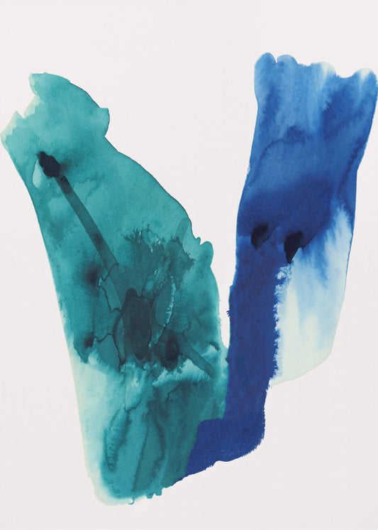 Abstracte aquarelverf, vormen 2 | Canvas
