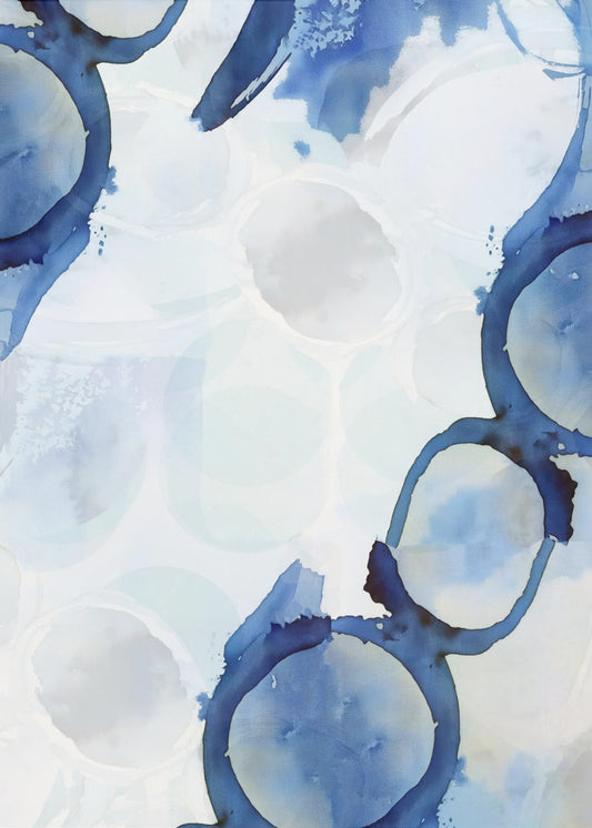 Blauwe abstracte wervelingen 3 | Canvas