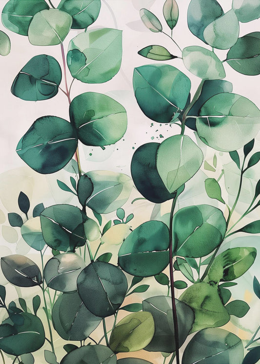 Natuurbloemen en bladeren aquarelkunst (5) | Canvas