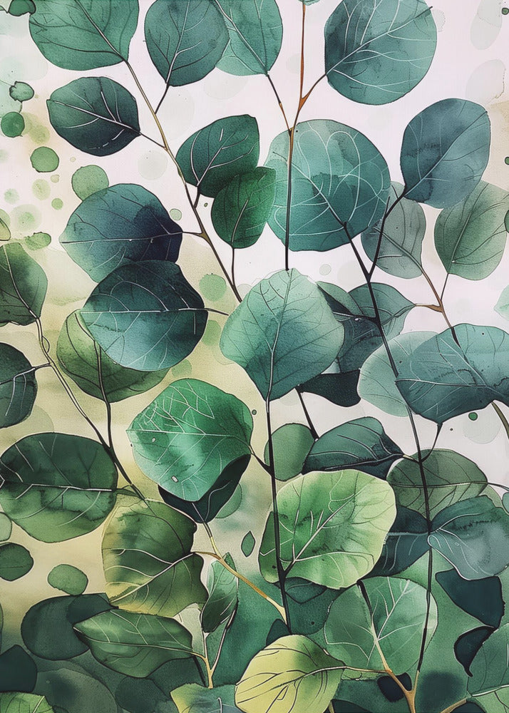 Natuurbloemen en bladeren aquarelkunst (9) | Canvas