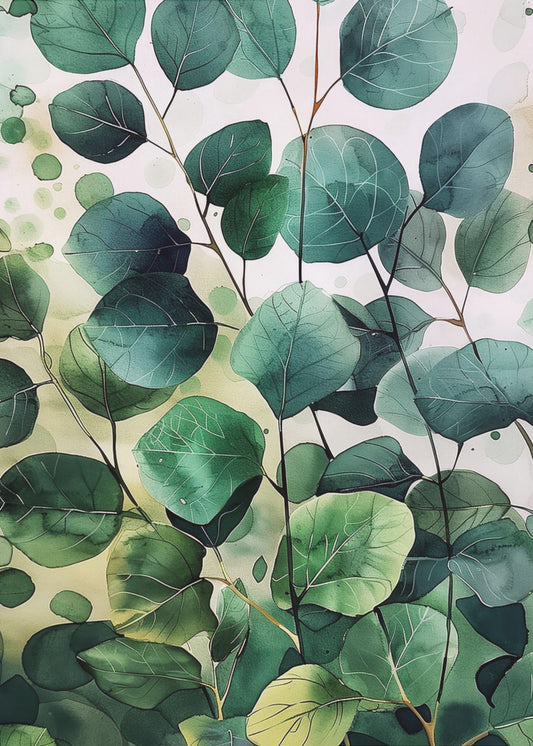 Natuurbloemen en bladeren aquarelkunst (9) | Canvas