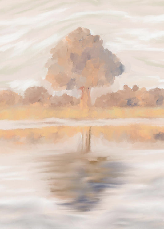 Soevereine weerspiegelingen van de jakhalsboom, Caprivi, Botswana | Canvas