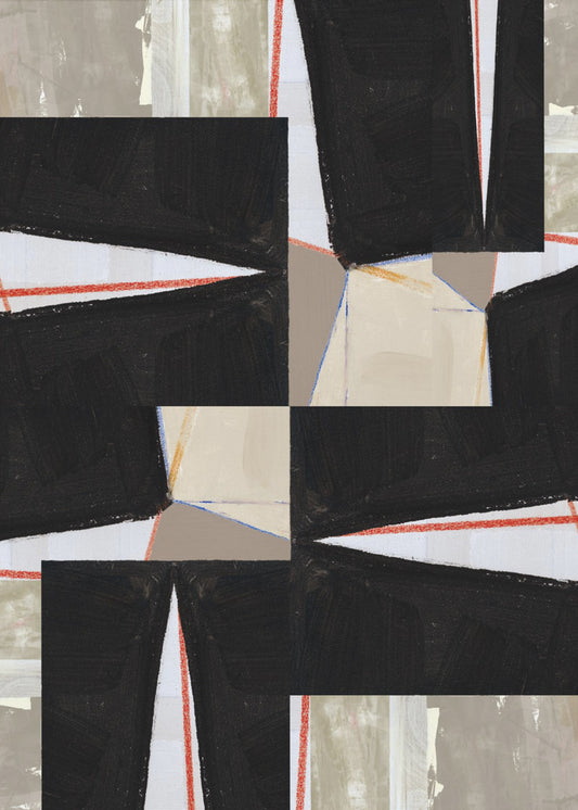 Abstracte zwarte puzzel 1 | Canvas