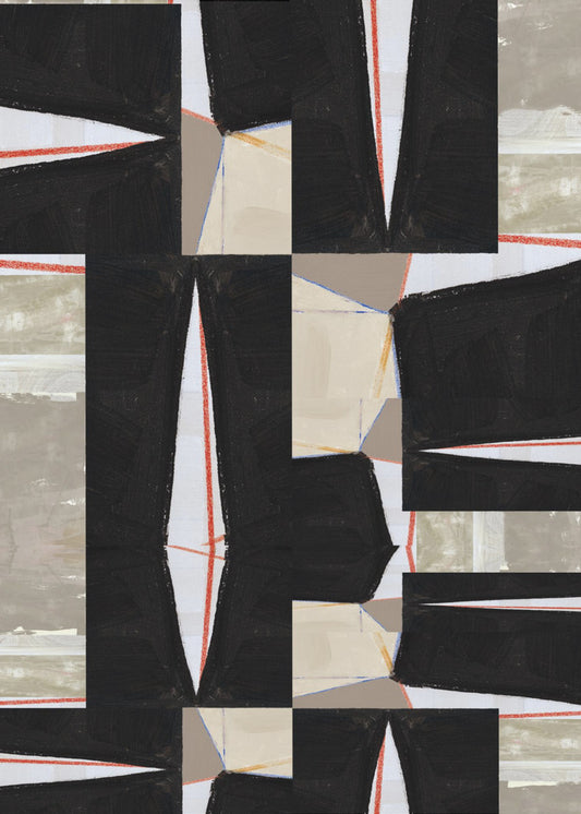 Abstracte zwarte puzzel 2 | Canvas