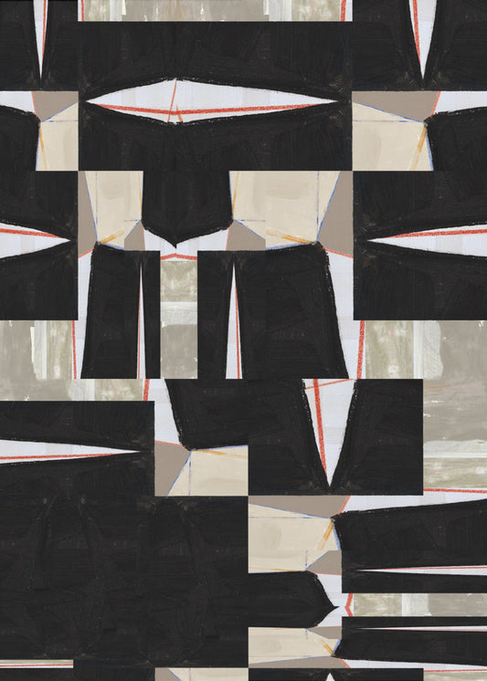 Abstracte zwarte puzzel 3 | Canvas