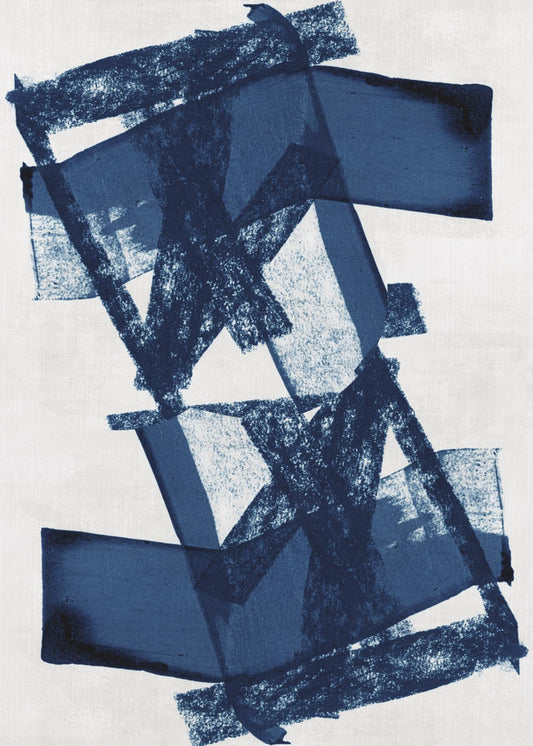 Abstracte Blauwe Structuur 3 | Canvas