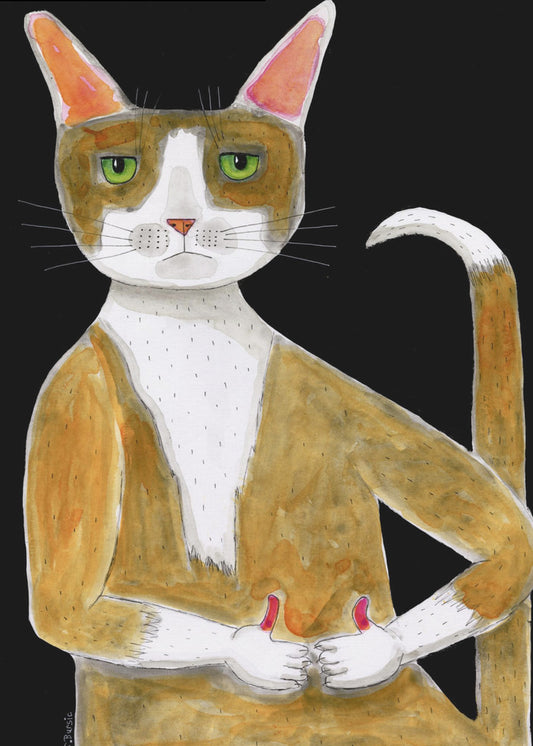 All Ok cat, thumbs up. | Canvas