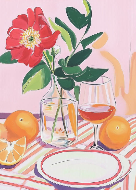 De roos en de sinaasappels | Canvas
