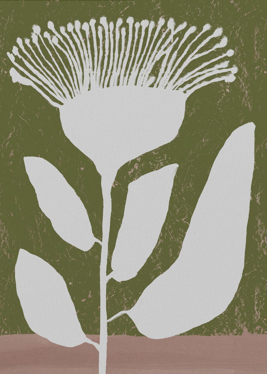 Botanisch ontwerp van een bloem tegen | Canvas
