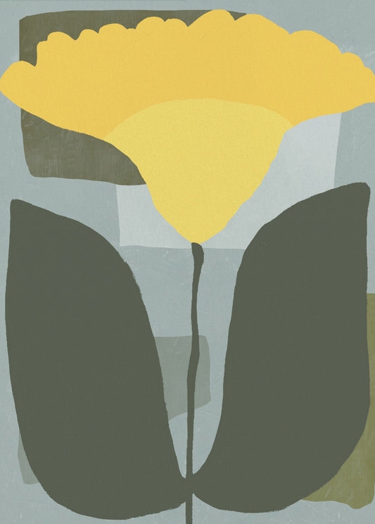 Simplistische gele bloem | Poster