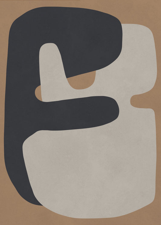 Bruine en zwarte kunst 1 | Poster