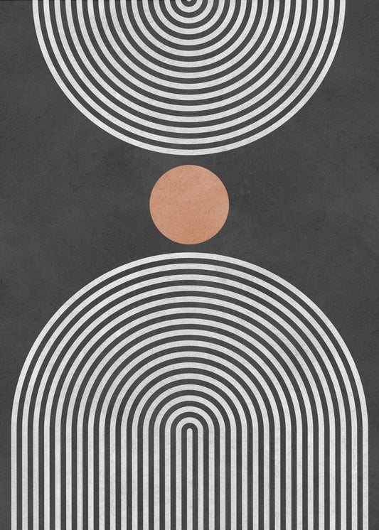 Cirkels op zwarte achtergrond 5 | Canvas