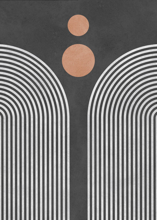 Cirkels op zwarte achtergrond 3 | Poster