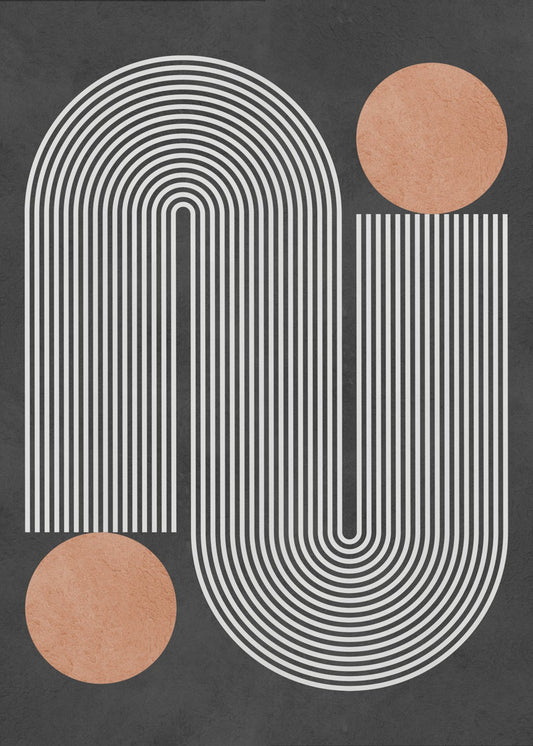 Cirkels op zwarte achtergrond 1 | Poster