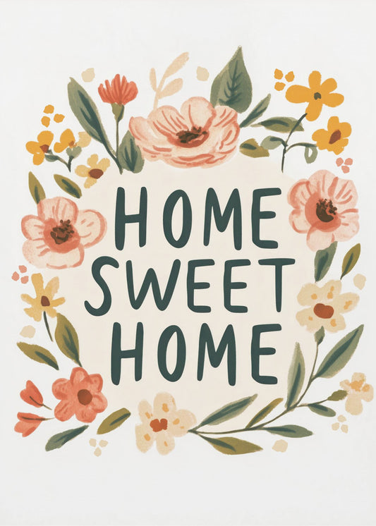 Welkomstbord met bloemen | Canvas