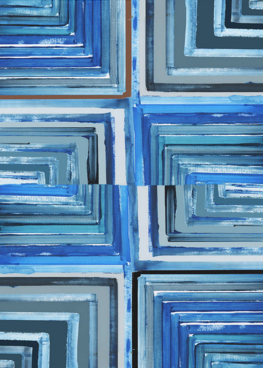 Rechthoek van zigzaglijnen nr. 1 | Canvas