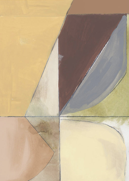 Stofroze Geel Abstract No2 Kunstdruk | Canvas