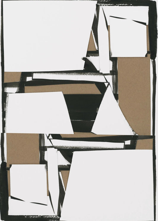 Zwart en bruin abstracte kunstdruk | Poster