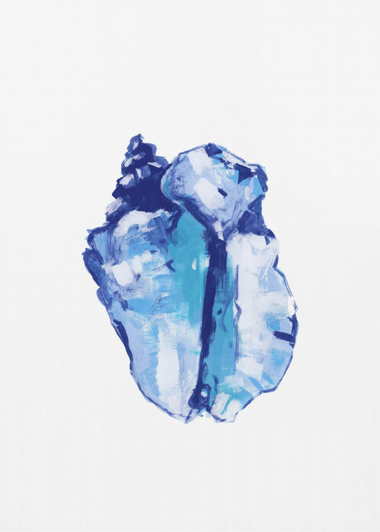 Blauwe schelp op witte achtergrond nr. 1 | Canvas