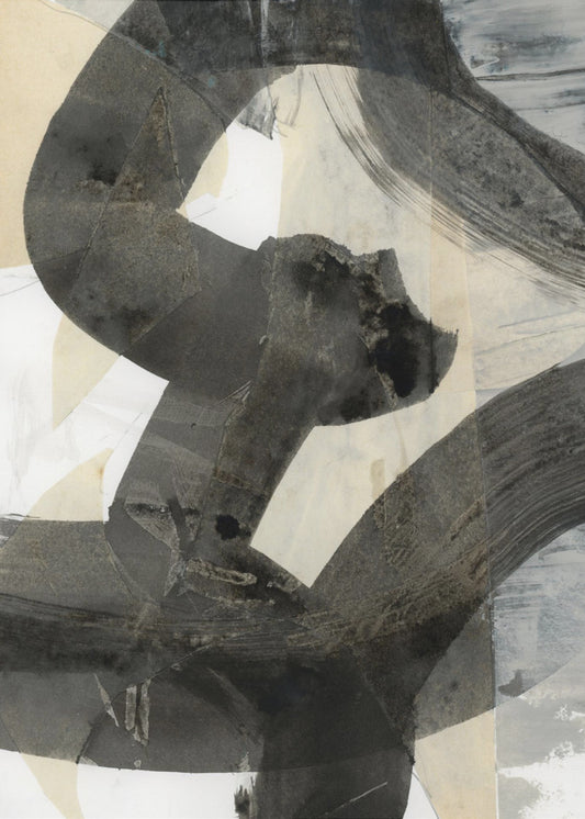 Abstract Gehamerd Zwart Neutraal 1 | Canvas