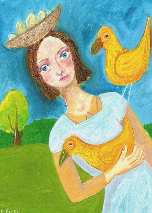 vogel dame | Canvas