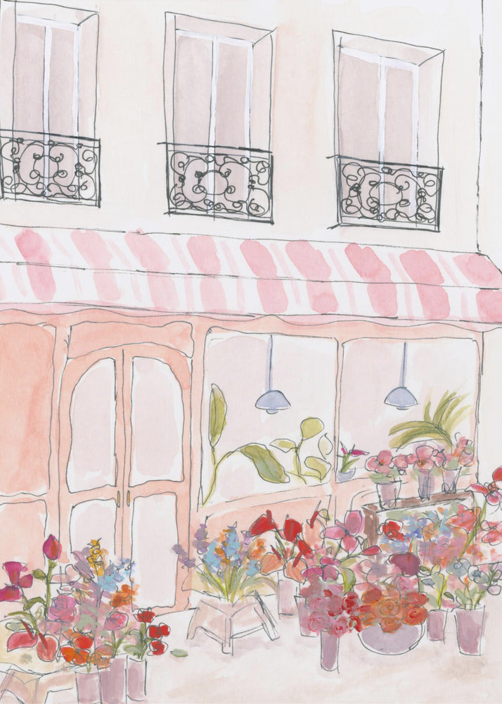 Roze bloemenwinkel | Poster