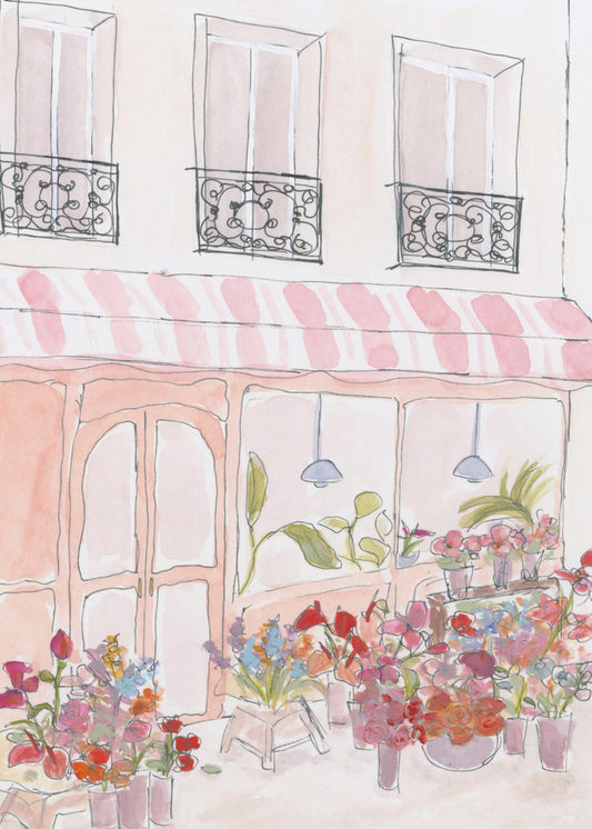 Roze bloemenwinkel | Poster