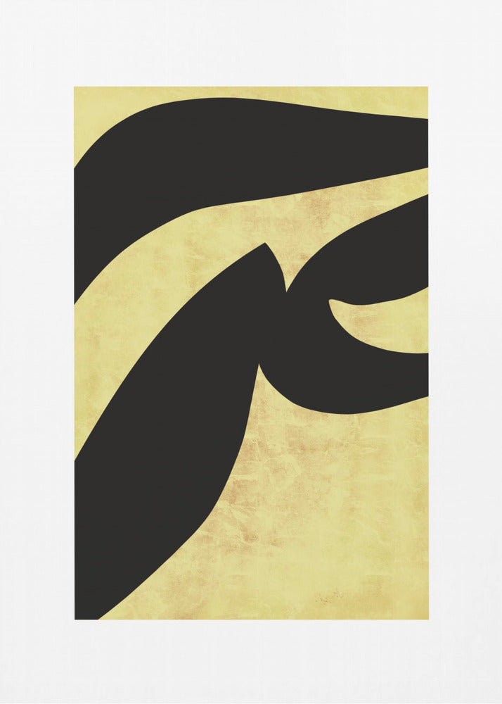 Abstracte zwarte vormen print nr. 1 | Canvas