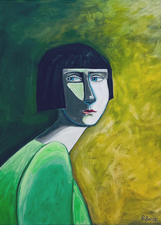 De vrouw die terugkijkt | Canvas