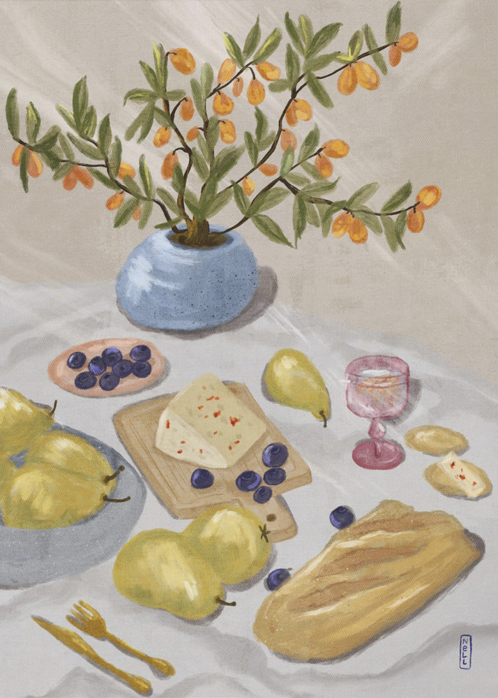 Gin-tonic in de middagzon Illustratie | Canvas