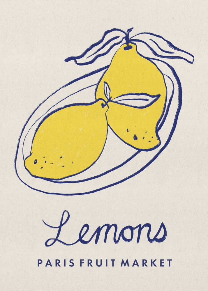 Eetkunst - Citroenen op de Parijse fruitmarkt | Poster