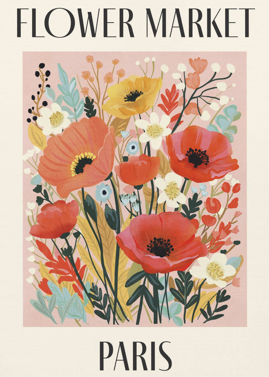 Bloemenmarkt Parijs Frankrijk | Canvas